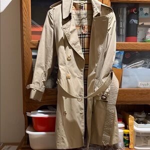Burberry Tan Trench Coat with Check Lining
